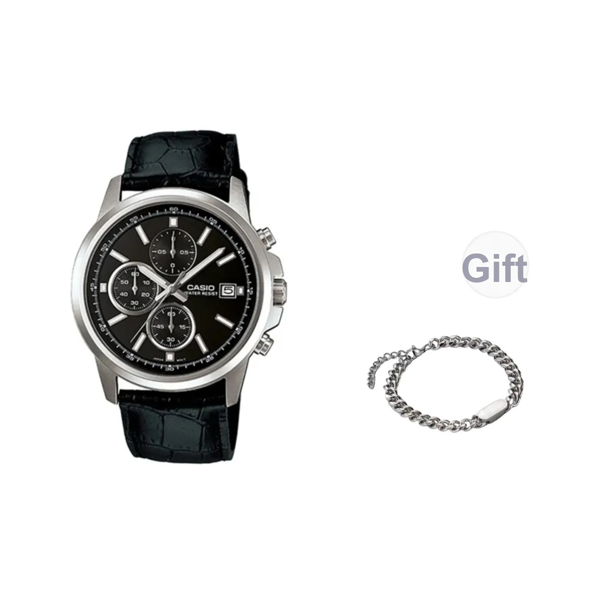 CASIO Кварцевый механизм Часы Мужские Черный циферблат