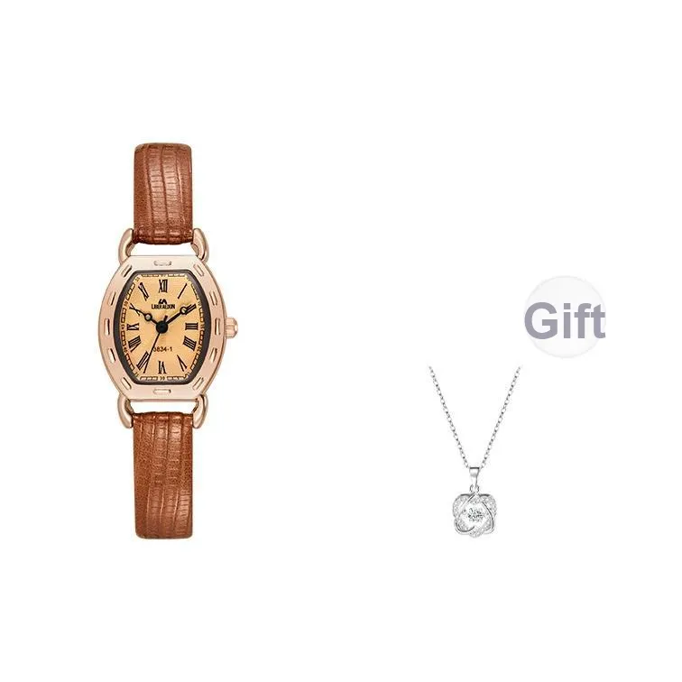 LIBER AEDON Наручные часы кварцевый механизм циферблат цвета кофе женские часы