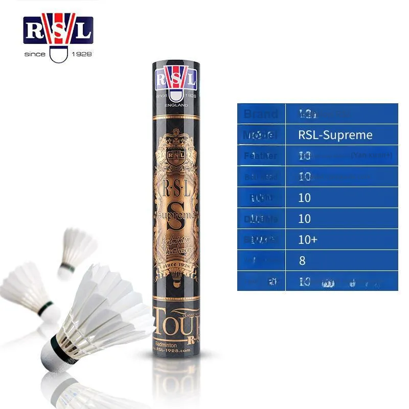 RSL Goose Feather Shuttlecock 12 Pack Goose Feather Competition Shuttlecocks-2