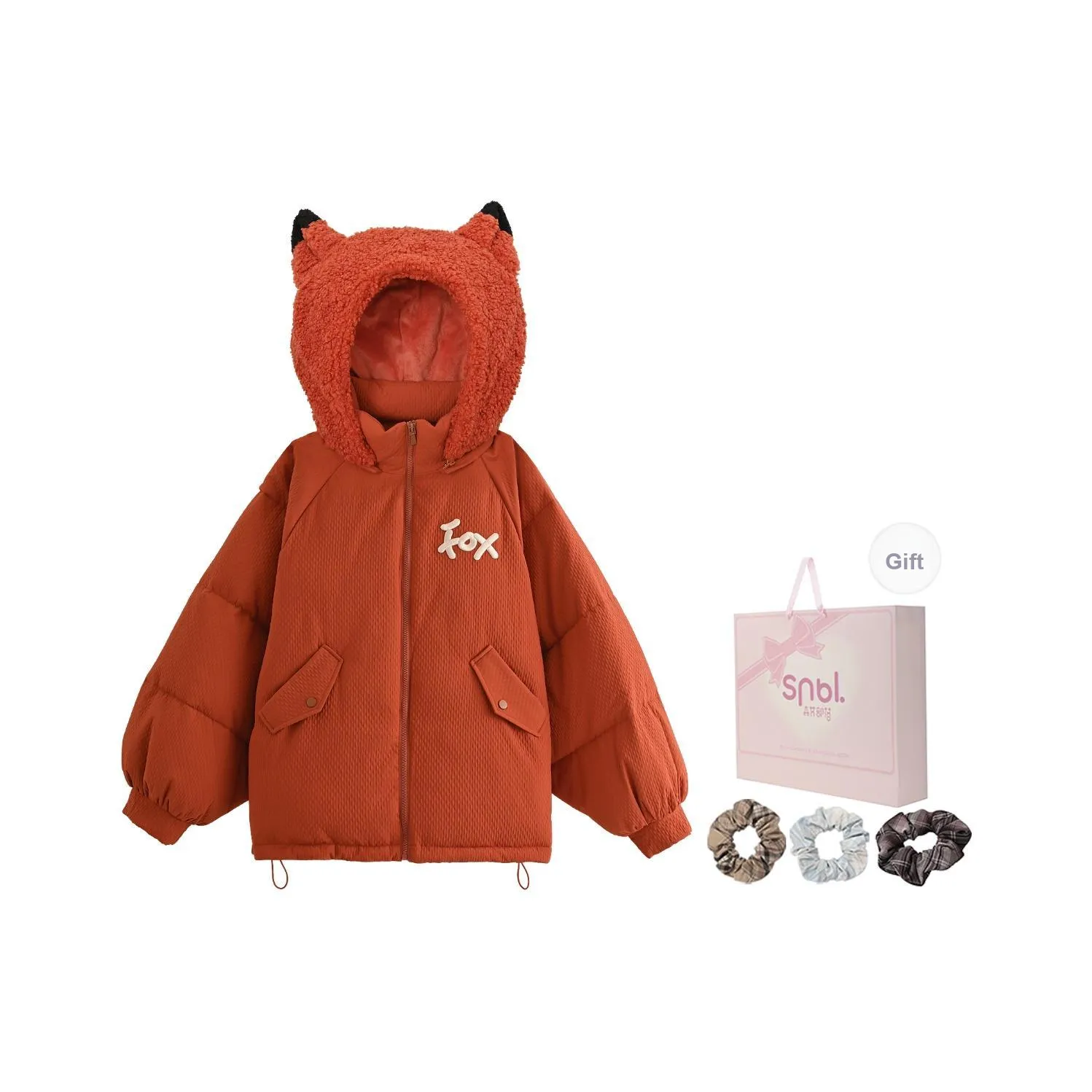 SNBL Оранжевый Красный Женский Пуховик