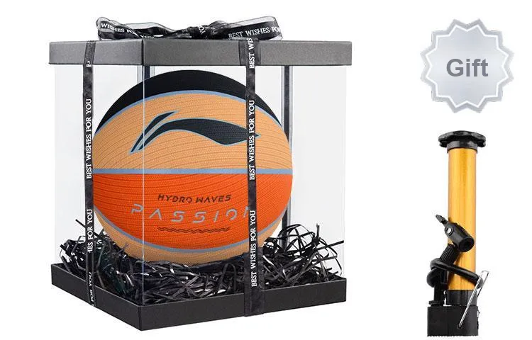 LiNing Badfive PU Basketball Black Orange Size 7 Ball Training Unisex-7