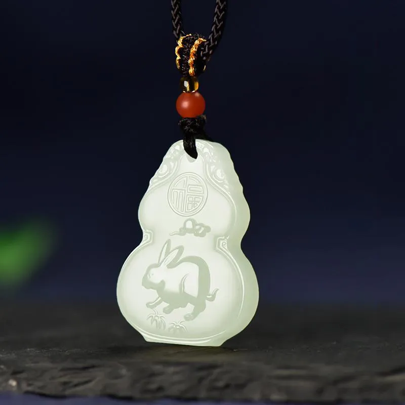 KUNYUYAO Hetian Jade Pendants White Jade Unisex-23
