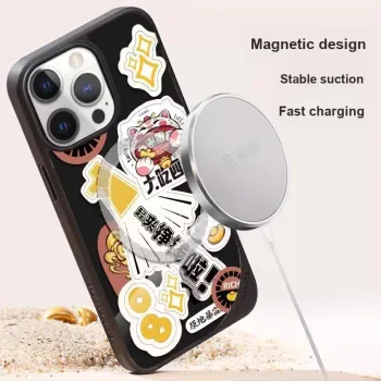 Donglaiye Glass Material Get Rich New Arrival Strong Magnetic Phone Case Compatible With Apple IPhone 14/15/16 Pro/Max