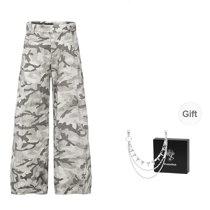 Beam Mix With Kimchi x LBPC X PickleClub Jeans Unisex Gray Camouflage-0