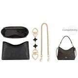 Hobo Bag Three-Piece Set[Black Liner+Four-Leaf Clover Extender Chain+Decorative Chain]