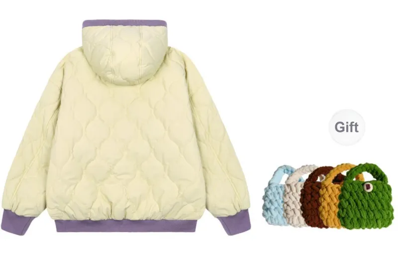 Madgood Puffer Jackets Unisex Beige Yellow Comes With Earphone Case-1