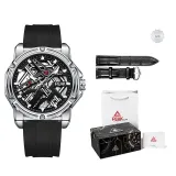 YB13158J1 Silver Black Tapes (with Free Leather Strap)