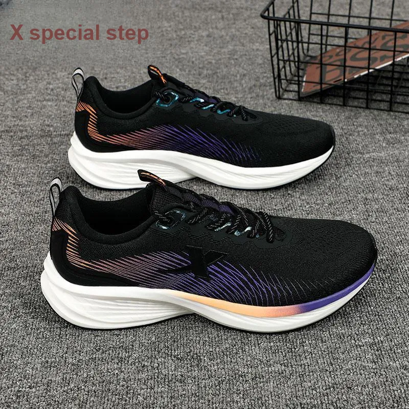 XTEP Cushioning Breathable Lightweight Low Top Running Shoes Men's Black-10