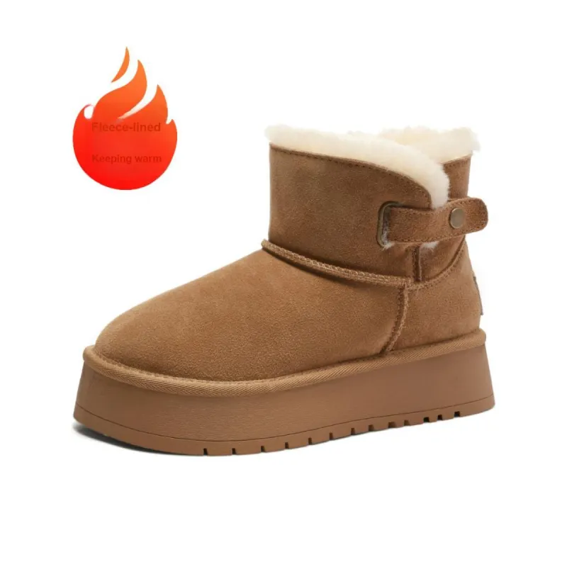 C°BANNER Short Snow Boots Women's Dark Camel-1