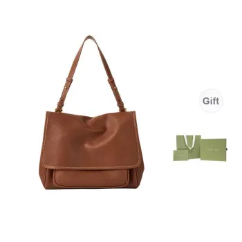 VANESSA HOGAN Cow Leather Messenger Bag, Shoulder Bag Women's Obsidian Black/Cocoa Red Brown