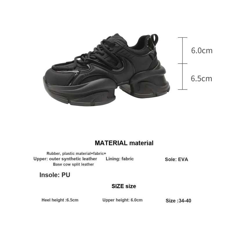 D:FUSE SCANDINAVIA Height Increasing Lightweight Low-Top Chunky Sneakers 6.5cm Women's-5