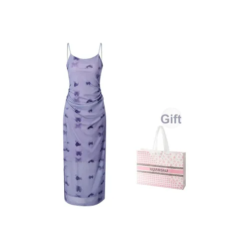 XUANSHU Slip Платье Женское Фиолетовое