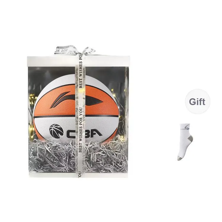 LiNing CBA Collection PU Basketball White Orange Size 7 Ball Training Unisex-9