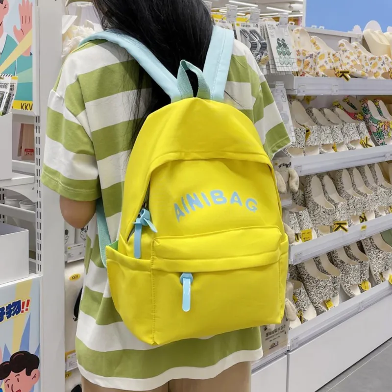 AIBAG Nylon Backpack Unisex Yellow/Blue-4