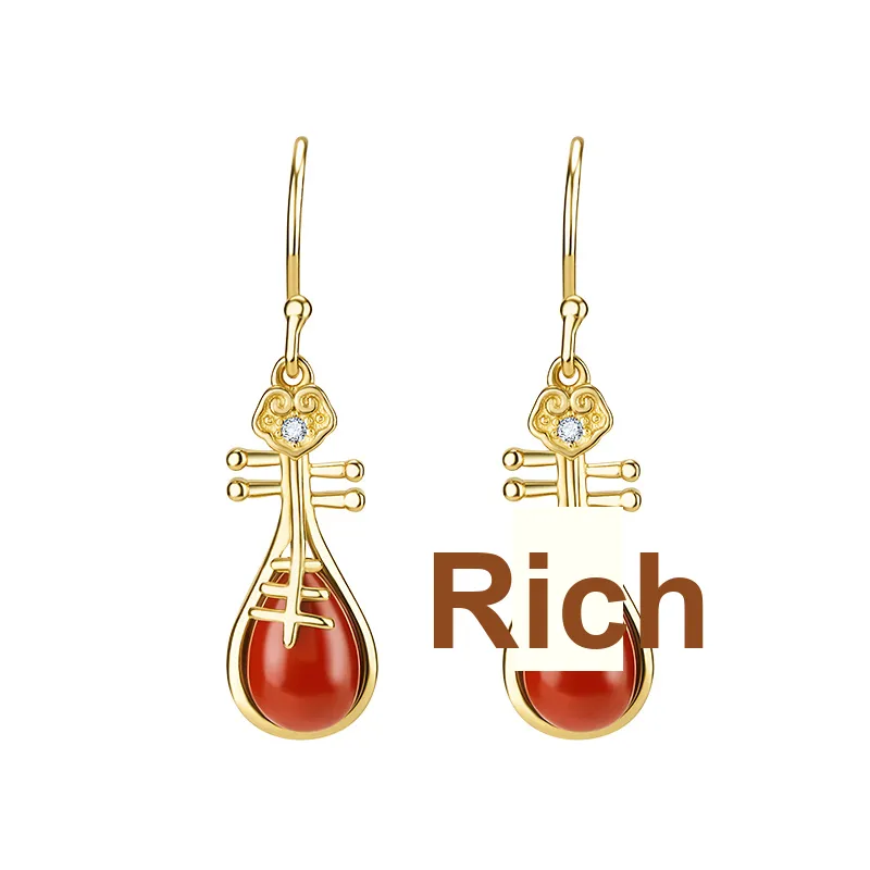 MAMADESHOUHU Agate Jade Earrings Women's-0