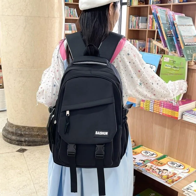 BRABOSTON Composite Cloth Backpack Unisex Black/Burgundy/Khaki/Green/Blue-1