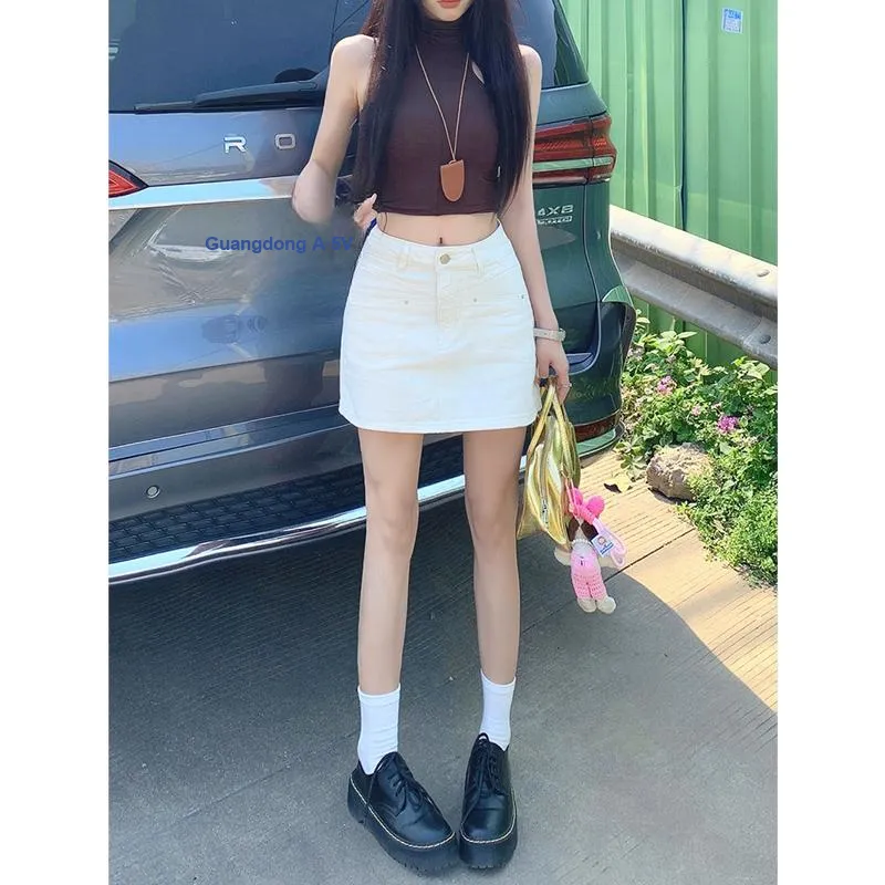 ZXZA Denim Short Skirts Women's-17