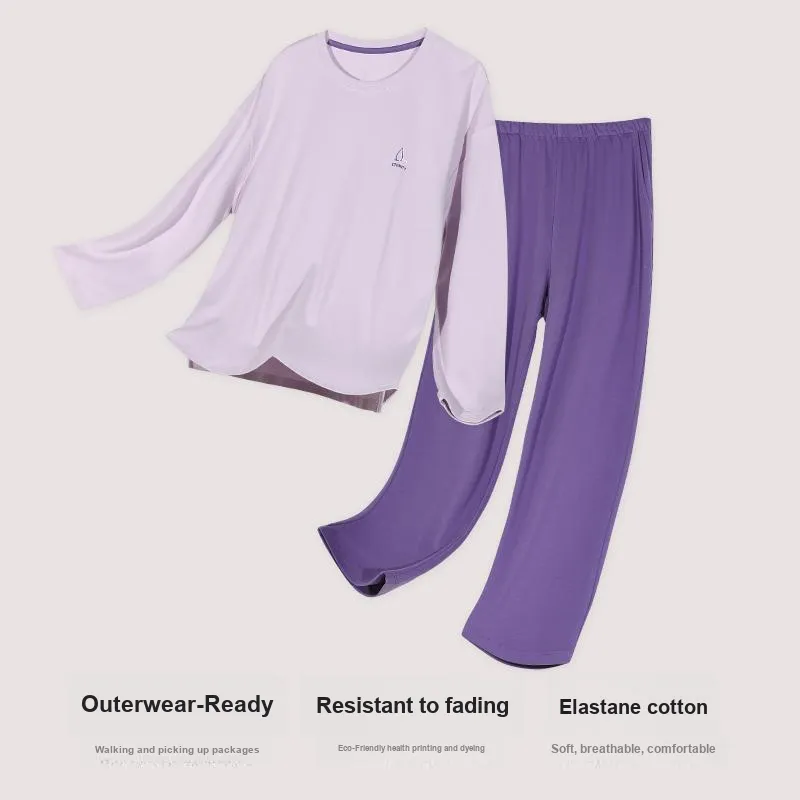 Cotton Has A Home Pajama Set Women's Purple Shell-1