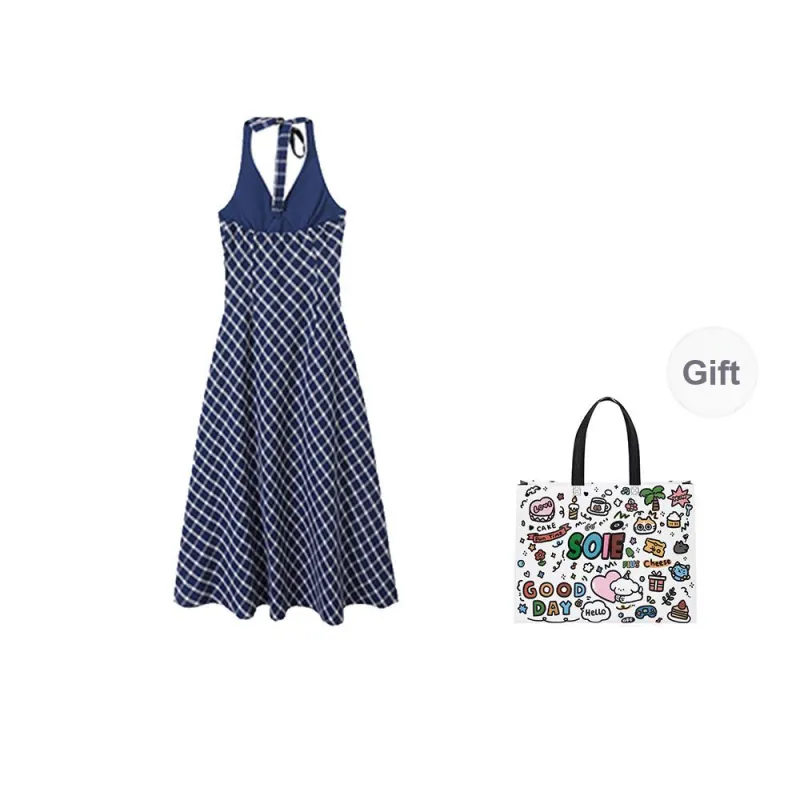SOIE Slip Dress Set Women's Blue-1