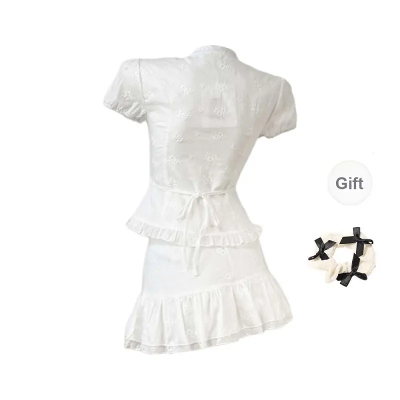 TURN UP Skirt Set Women's White-1
