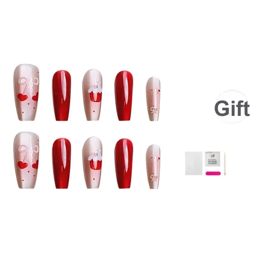 JIABITU Sweet Heart False Nail Medium LADDER Однотонный Smudge Новый китайский стиль