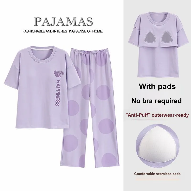 The Story Of The Flower Season Pajama Set Women's Light Purple-1