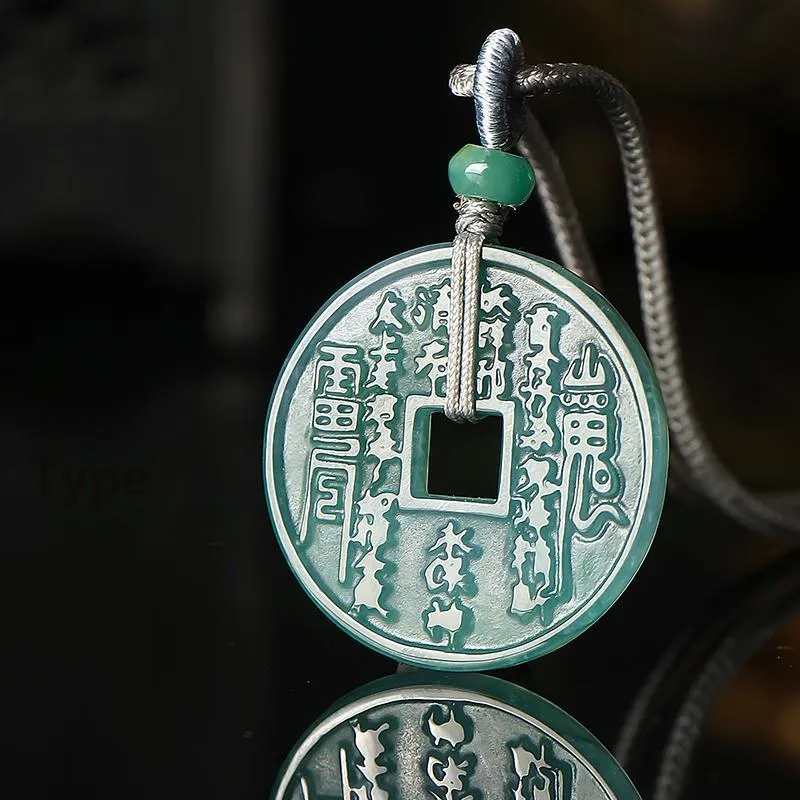 With The Heart Of The Jade Ice Glutinous Necklaces Unisex-4