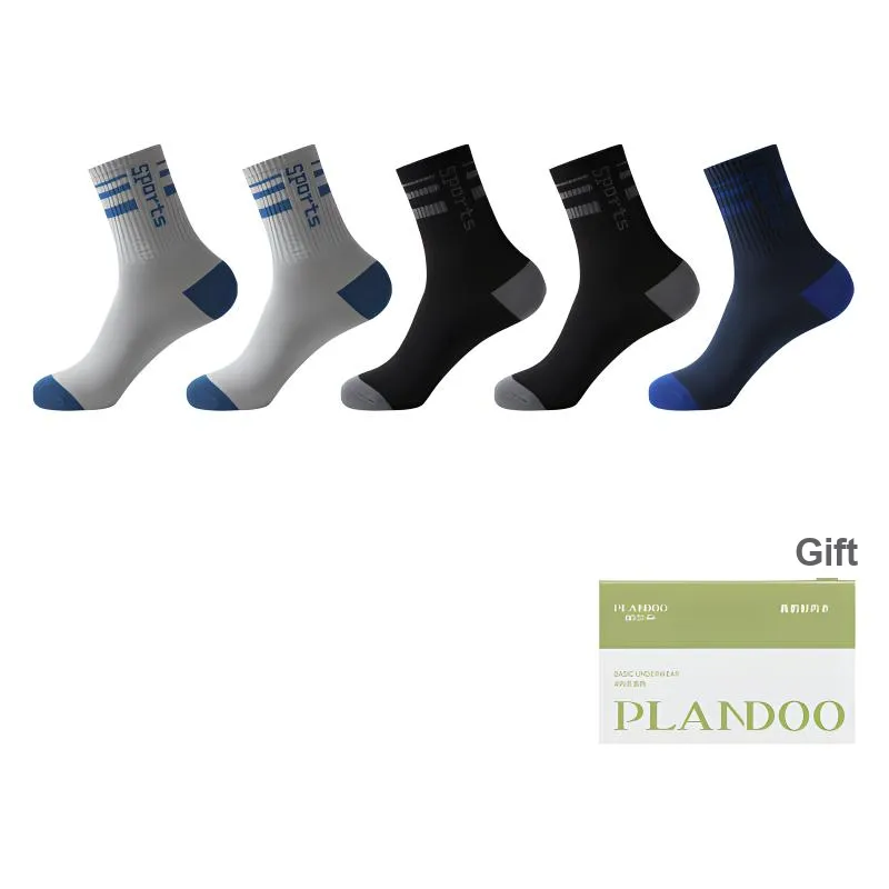 PLANDOO Mid Calf Socks Men's Shopping Bag 5 Pack-20