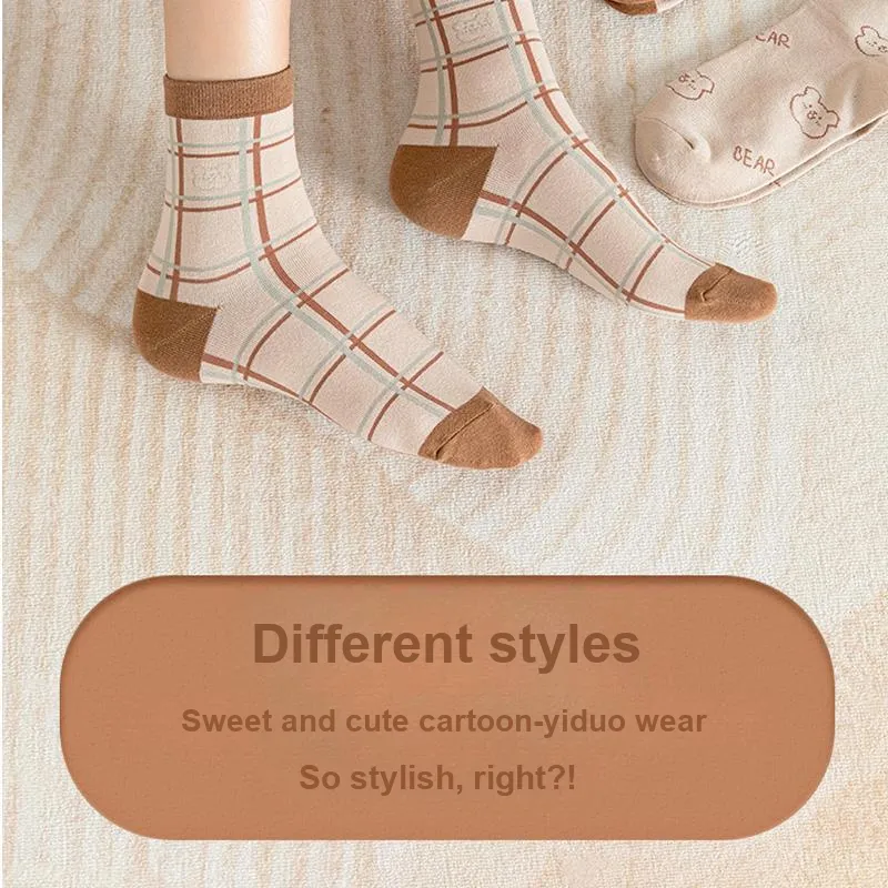 Yalu Mid Calf Socks Women's 5 Pack-9