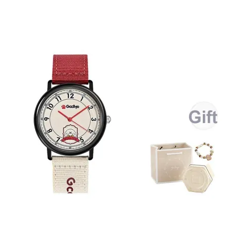 GCCLIYO Кварцевый механизм холст ремешок часы унисекс бежевый циферблат