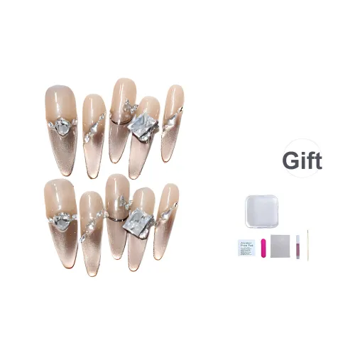 A Few More Cute Премиум Атмосфера Хайлайтер с Кошачьим Глазом Ромбом Заплаткой для Ногтей Миндалем Кофе и Смоки