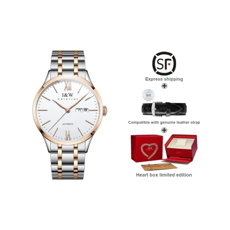 I&W CARNIVAL HWGUOJI Automatic Mechanical Movement Stainless Steel Watchband Watch Men's Watches Gray Dial-20