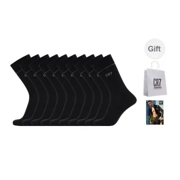 CR7 CRISTIANO RONALDO Mid Calf Socks Men's 10 Pack Black