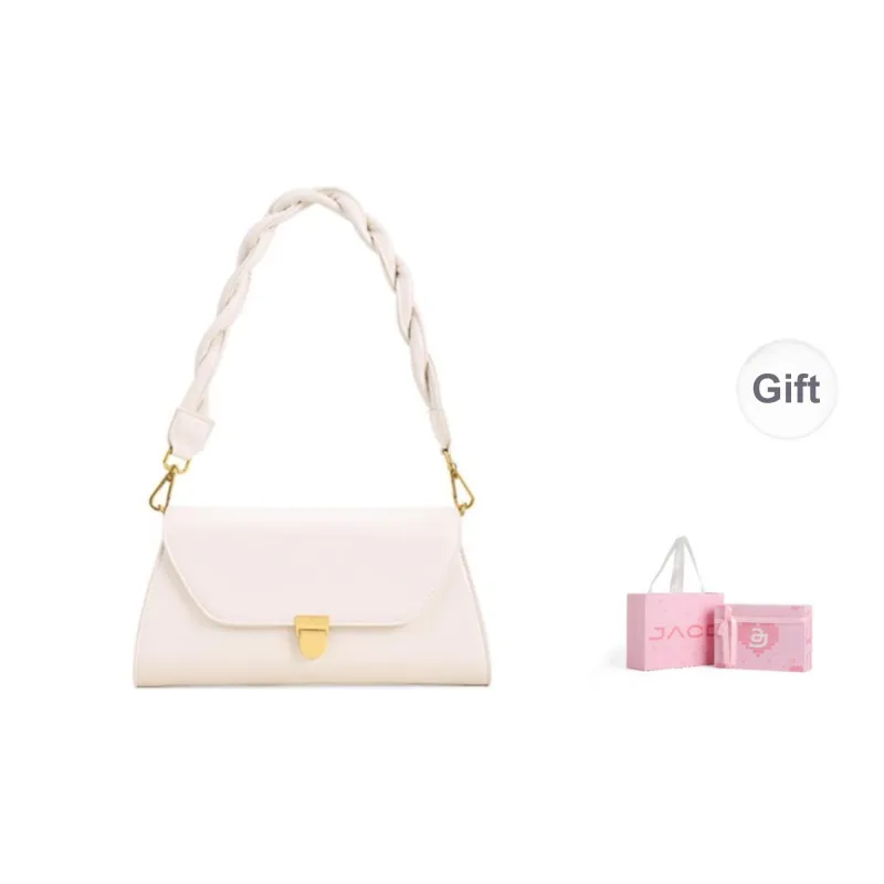 JACD PU Baguette Shoulder Bag Medium Size Women's Apricot-0