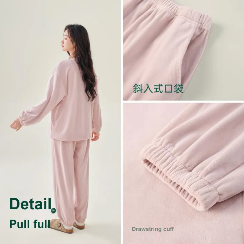 Aannsfam Pajama Set Women's Pastel Pink-3