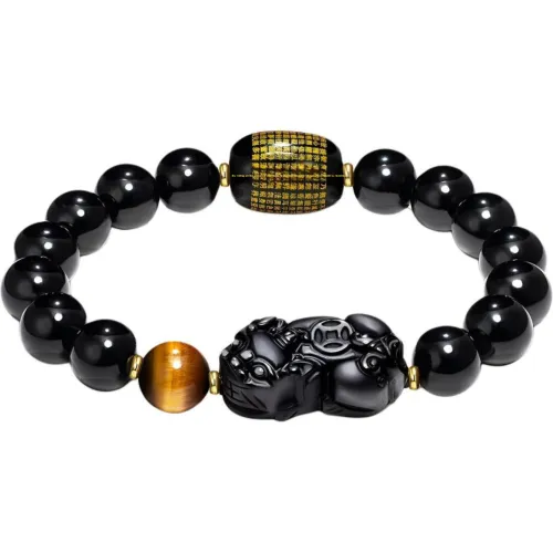 Jodie&Kevin The God Of Wealth Ancestral Court Joint Name Obsidian Bracelets Unisex
