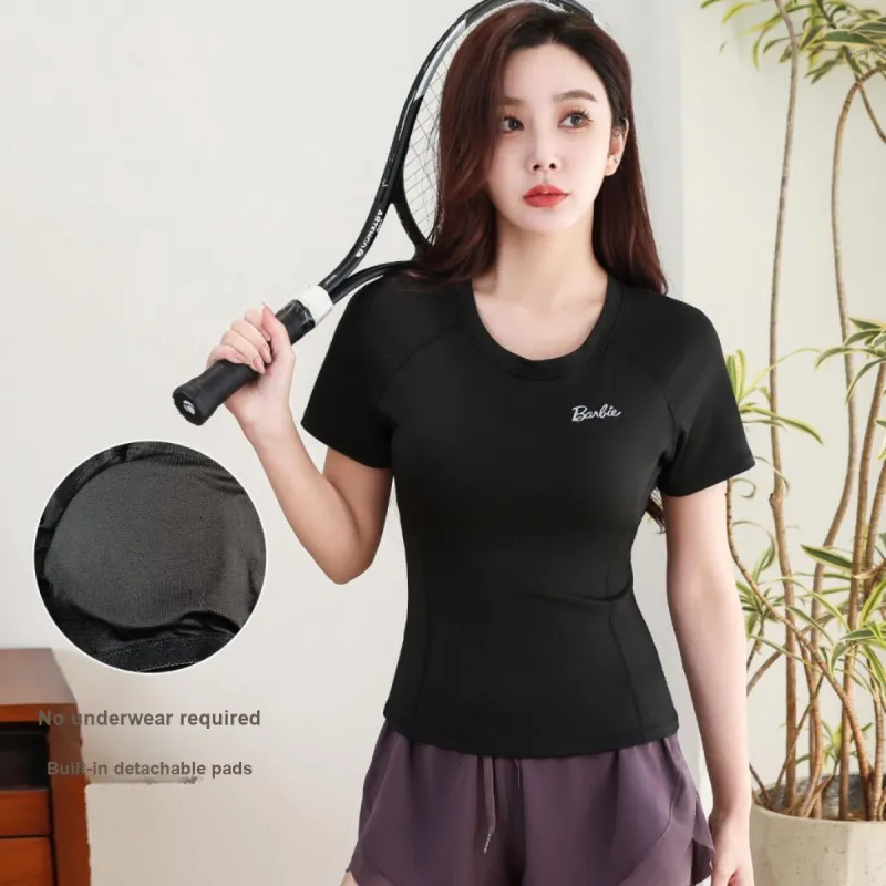 Barbie Yoga T Shirt Women's Black-2