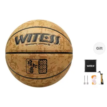 WITESS PU Basketball Yellow Brown Size 7 Ball Training Unisex