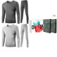 Crew Neck 2-Piece Underwear Set (Dark Gray+Light Gray) Thickened and Fleece-Lined/Premium Gift Box Set