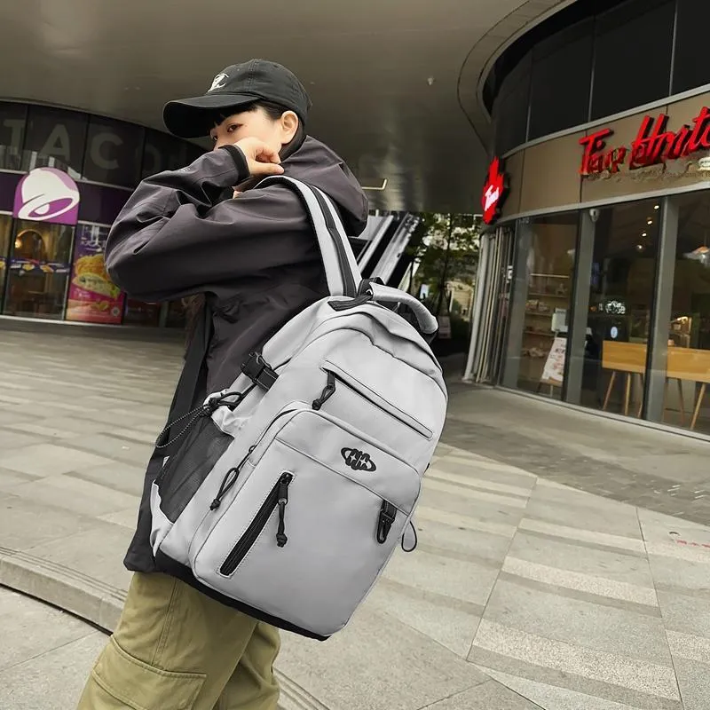 GOBLIN SHARKS 1759 Nylon Backpack Regular Unisex White/Black/Gray/Khaki-16