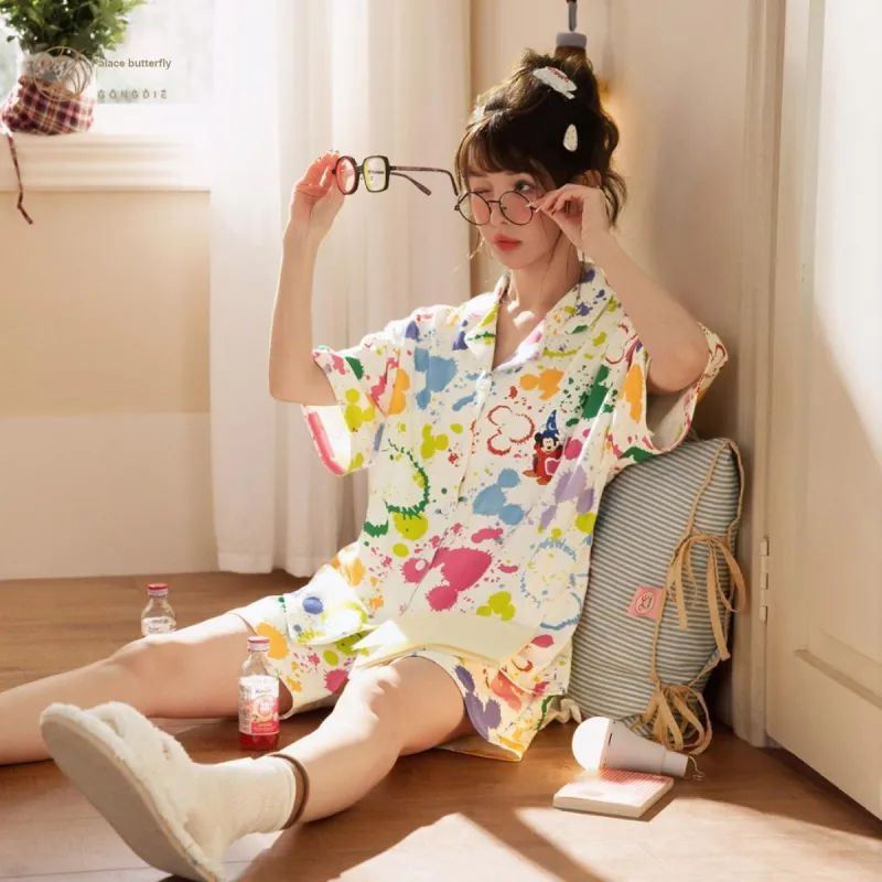 Gongdie x Disney Pajama Set Women's White, Gift Box Set-2