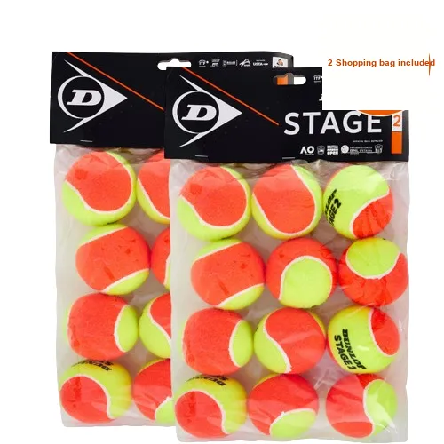 DUNLOP STAGE 2 Tennis Balls Wool, Polyester Training Ball Firm Ground, Grassland, Red Clay Orange Cyan-3