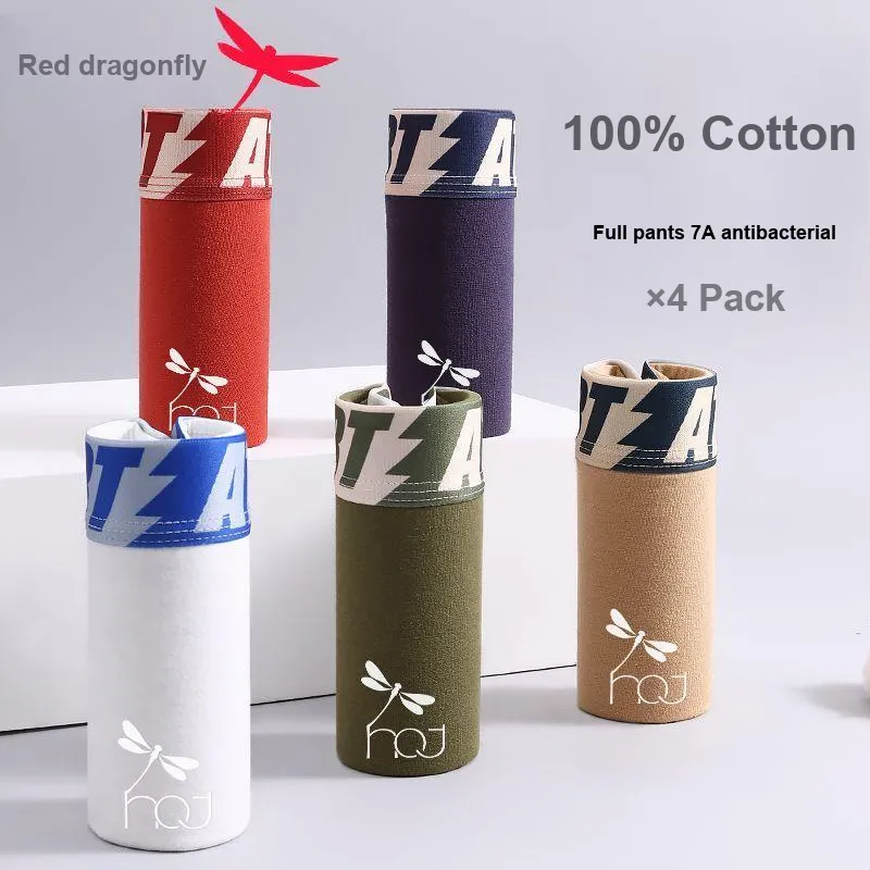RED DRAGONFLY Cotton Panties Men's 4 Pack Gift Box Set-3