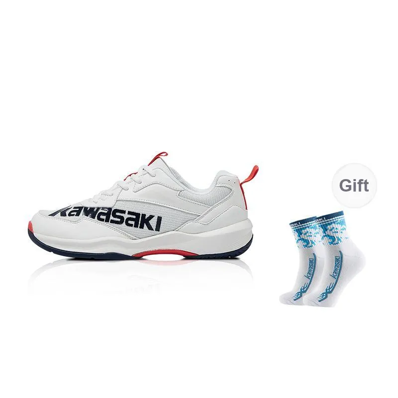 Kawasaki Cushioning Wear Resistant Low Top Badminton Shoes Unisex Navy Blue White-12