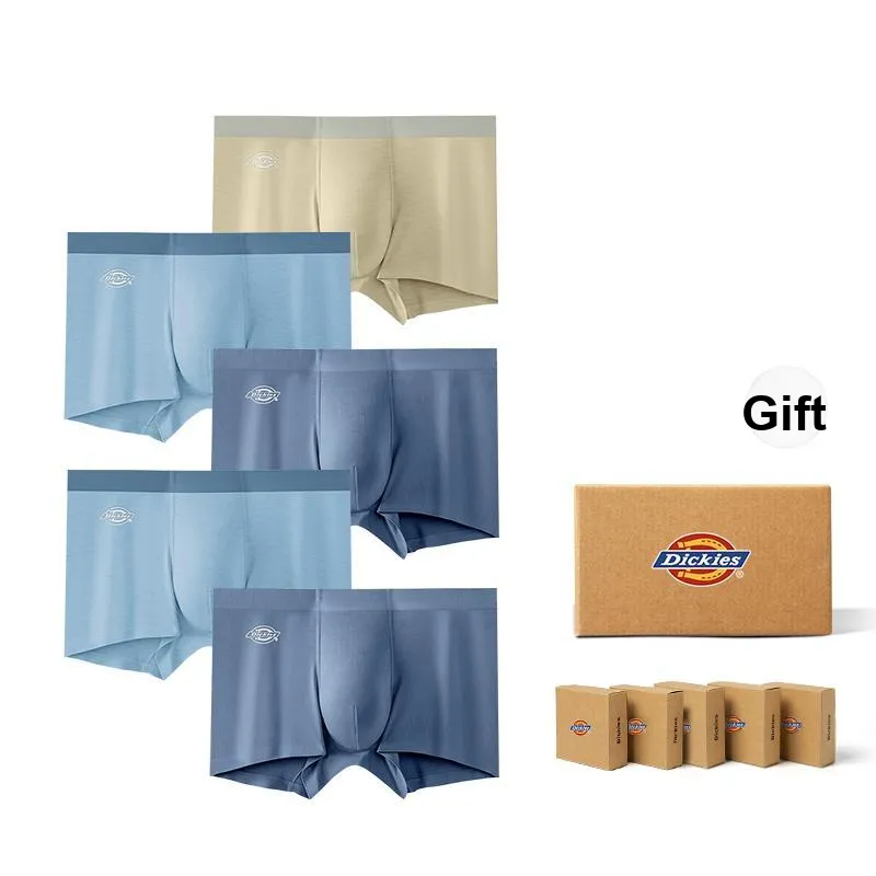 Dickies Underwear Gift Box Men's High Rebound Seamless Boxer Combo Set With No Roll Edge-29