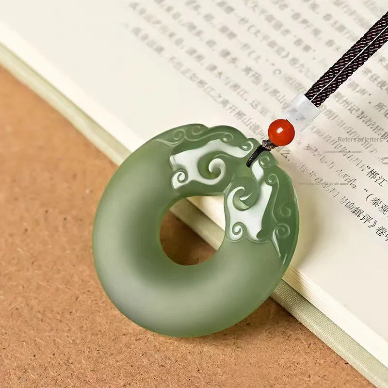 BYTHERE Hetian Jade Necklaces Pale Greenish White Jade Unisex-2
