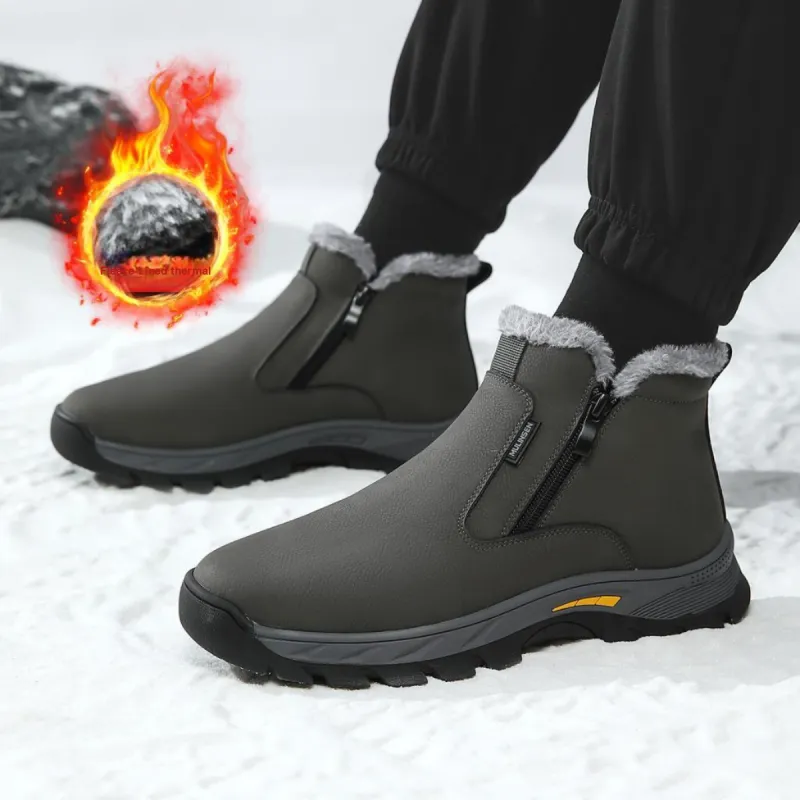 Mulinsen Dad Shoes Warm Height Increasing Wear-Resistant High-Top Casual Shoes Men's-4