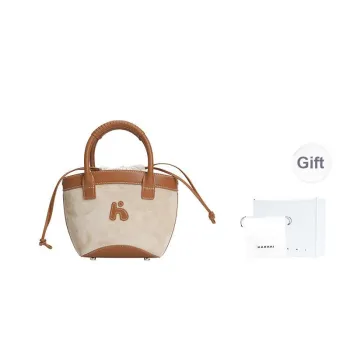 Karkki Sheep Suede Handbag Women's Brownie Brown