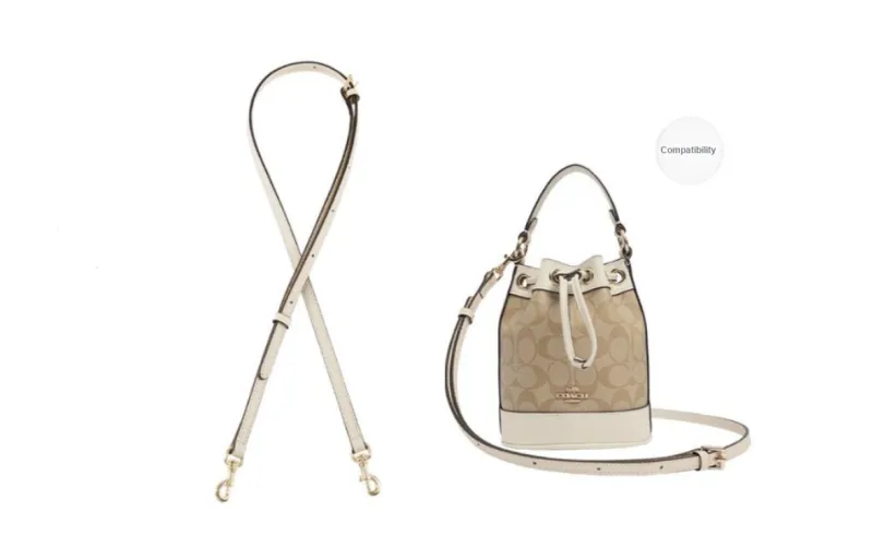 Lan Bao Fan Artificial Leather, Microfiber Bag Accessory, Modified Bag Strap Unisex Ecru-2