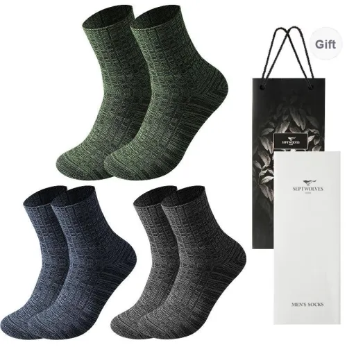 SEPTWOLVES Mid-Calf Socks Men's 3-Pack Gift Box Set